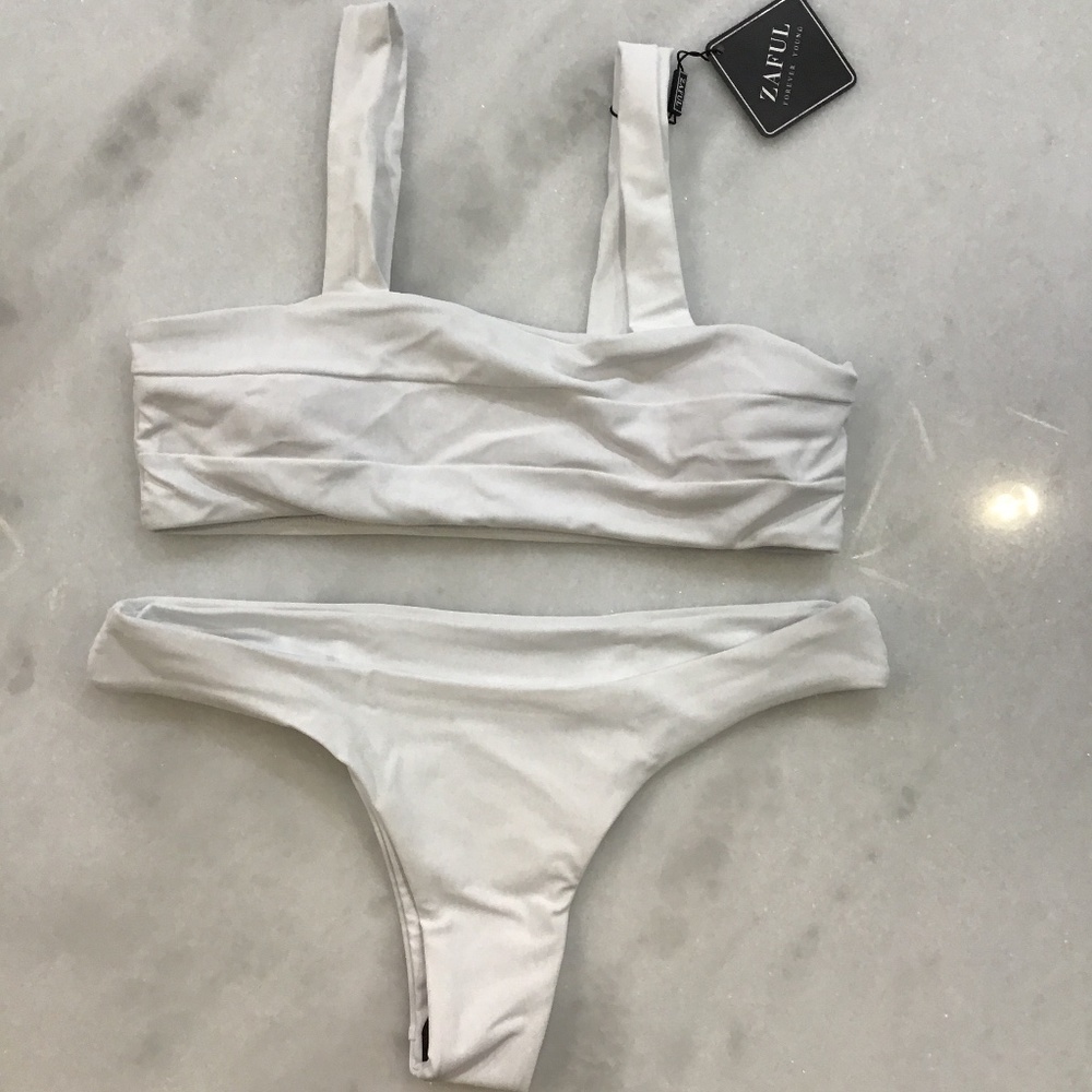 Zaful Bikini, White, Size Medium